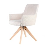 Lizzely Garden & Living Chaise de salle à manger pivotante Gemma tissu côtelé blanc Lizzely Garden & Living Chaise de salle à manger pivotante Gemma tissu côtelé blanc