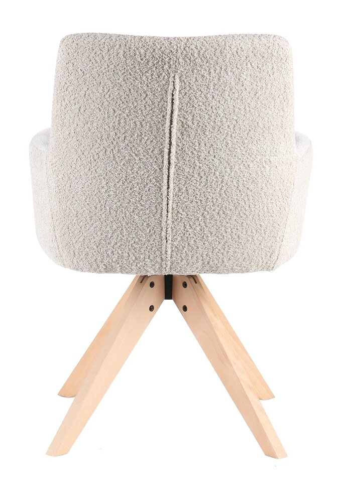 Chaise de salle à manger pivotante Gemma tissu côtelé blanc