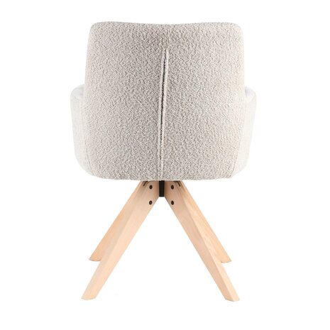 Lizzely Garden & Living Chaise de salle à manger pivotante Gemma tissu côtelé blanc