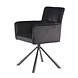 Lizzely Garden & Living Chaise de salle à manger pivotante avec accoudoir Puck velours noir