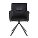 Lizzely Garden & Living Chaise de salle à manger pivotante avec accoudoir Puck velours noir