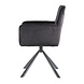 Lizzely Garden & Living Chaise de salle à manger pivotante avec accoudoir Puck velours noir