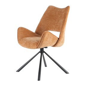 Lizzely Garden & Living Chaise de salle à manger pivotante Kevin tissu côtelé cognac