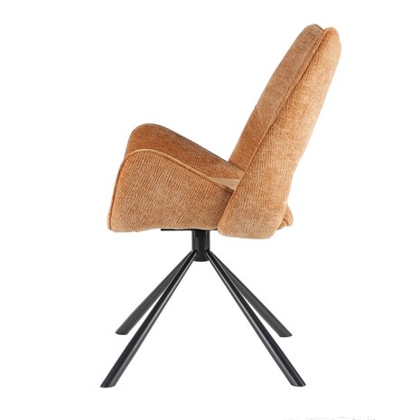 Lizzely Garden & Living Chaise de salle à manger pivotante Kevin tissu côtelé cognac