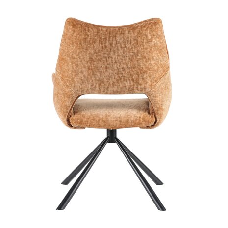 Lizzely Garden & Living Chaise de salle à manger pivotante Kevin tissu côtelé cognac