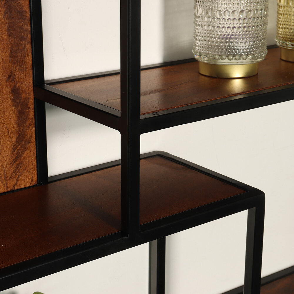 Etagère murale Emma carré industriel en bois de manguier 75cm marron décoration murale Etagère murale Emma carré industriel en bois de manguier 75cm marron décoration murale