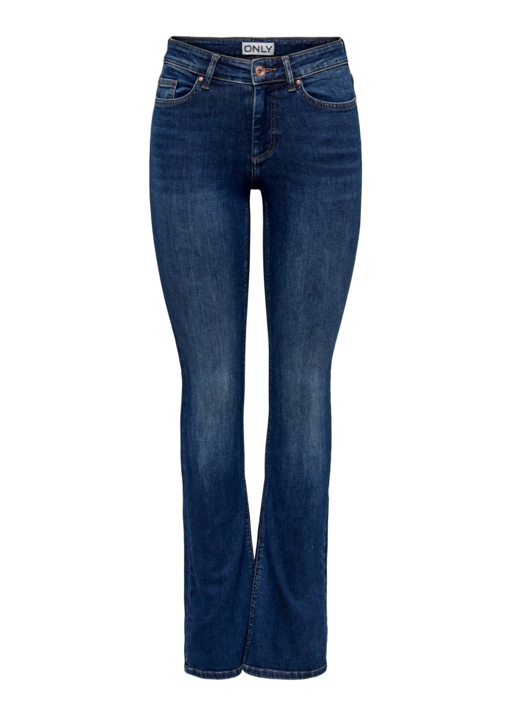 ONLY Blush MidWaist Flared Jeans 021 Dark Blue Denim