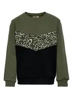 KIDS ONLY Cilla Leopard Sweat Kalamata/Black