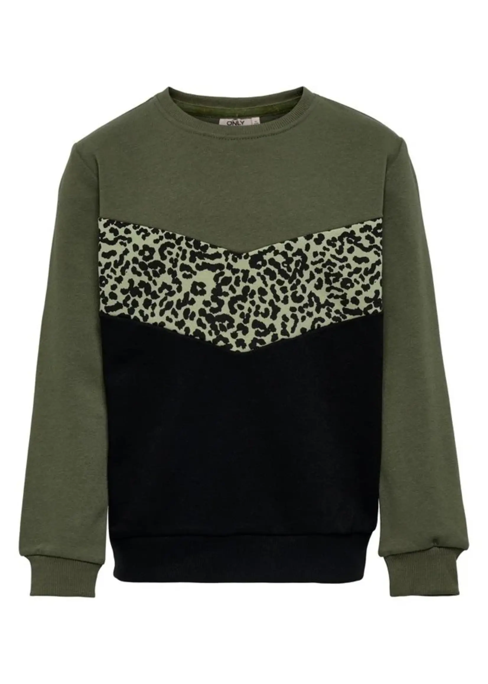 KIDS ONLY Cilla Leopard Sweat Kalamata/Black