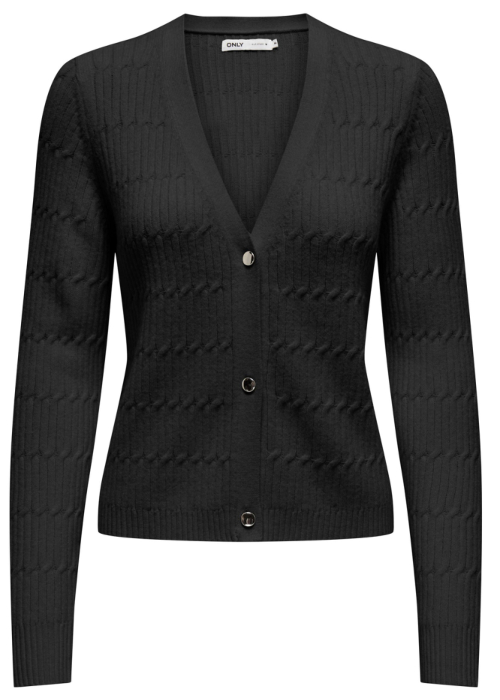 ONLY Katia Cable V-neck Cardigan Knit Black 15322346