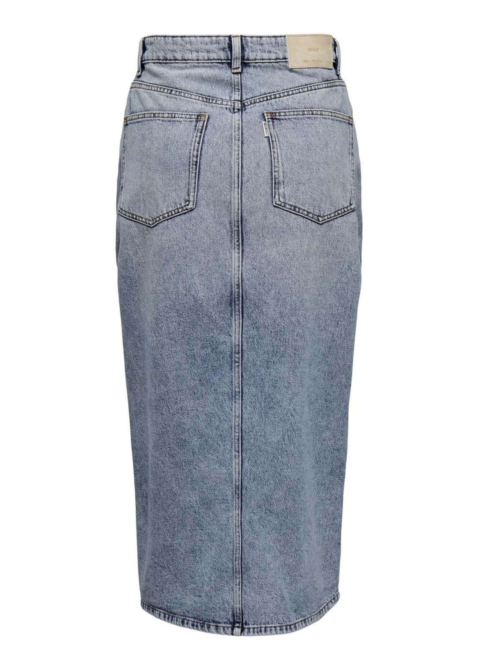 ONLY Ayoe Hw Front Slit Midi Denim Skirt Light Blue Denim 15311569