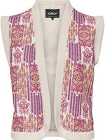 ONLY Nora Aztec Teddy Waistcoat Pumice Stone 15319123