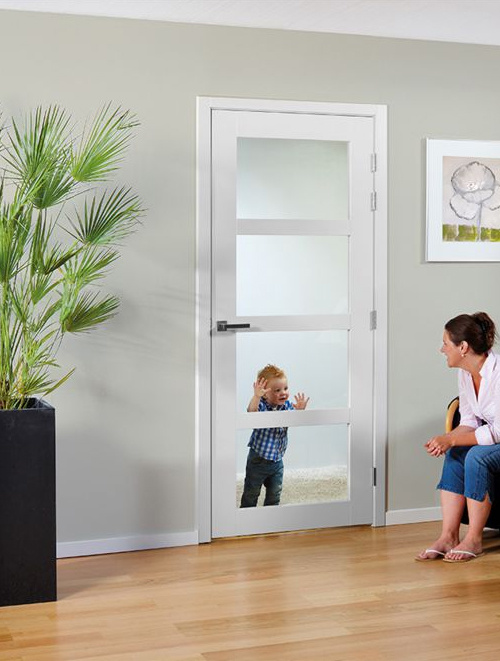 Binnendeur Sense | Bright H804 Opdek Helder Glas voorgelakt Wit