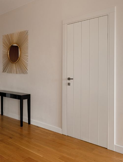 Binnendeur Liniedor Lodret opdek hoogwaardig afgelakt Wit