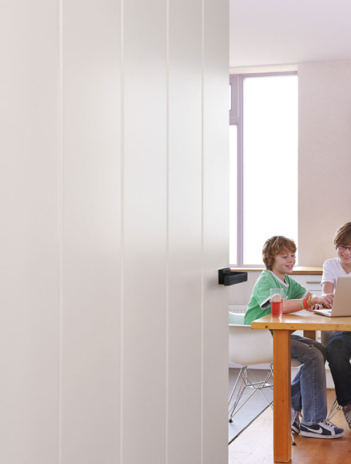 Binnendeur Liniedor Lodret opdek hoogwaardig afgelakt Wit