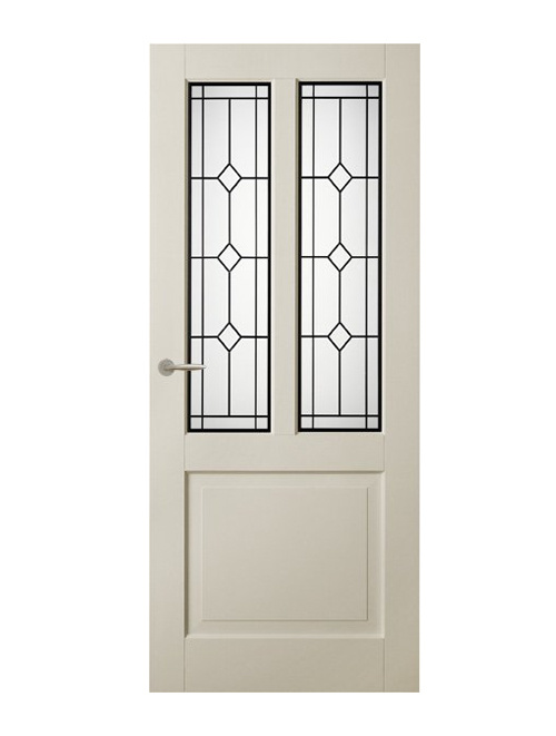 Binnendeur Balance New York stomp met glas in lood Bologna voorgelakt Wit