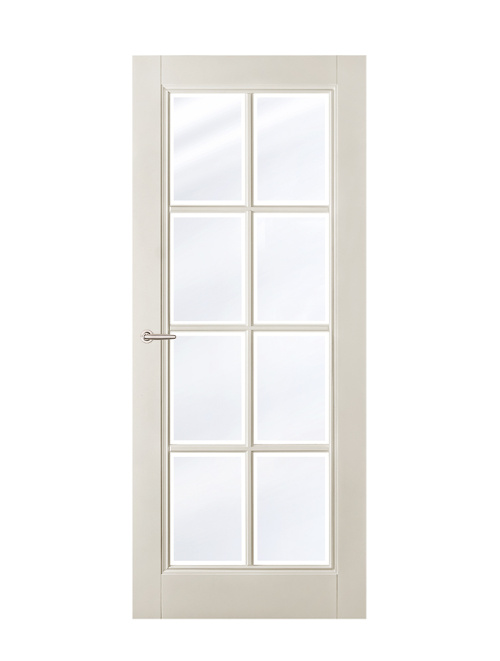 Binnendeur Classic White Naarden opdek met Blank facet glas gerond Wit