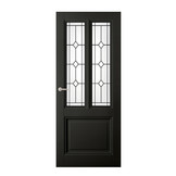 Binnendeur Classic Black Aerdenhout stomp met Glas in lood Bologna voorgelakt Zwart