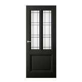 Binnendeur Classic Black Aerdenhout stomp met Glas in lood Verona voorgelakt Zwart