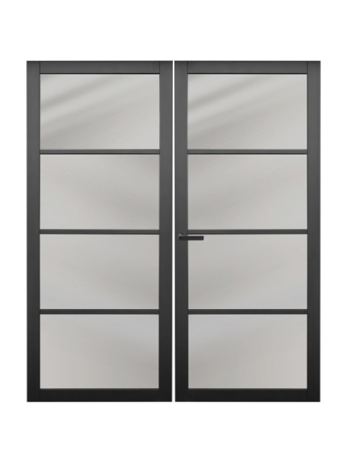 Dubbele binnendeur Nero Legno | Chiari Tinto stomp gegrond zwart