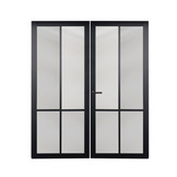 Maatwerk Dubbele binnendeur Nero Legno | Brescia Tinto stomp gegrond zwart