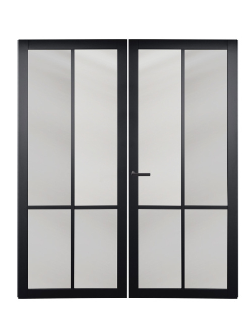 Maatwerk Dubbele binnendeur Nero Legno | Brescia Tinto stomp gegrond zwart