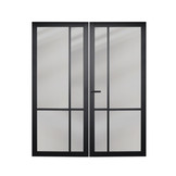 Maatwerk Dubbele binnendeur Nero Legno | Asti Tinto stomp gegrond zwart