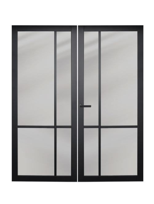 Maatwerk Dubbele binnendeur Nero Legno | Asti Tinto stomp gegrond zwart