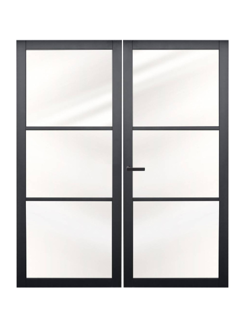 Maatwerk Dubbele binnendeur Nero Legno | Genova stomp gegrond zwart