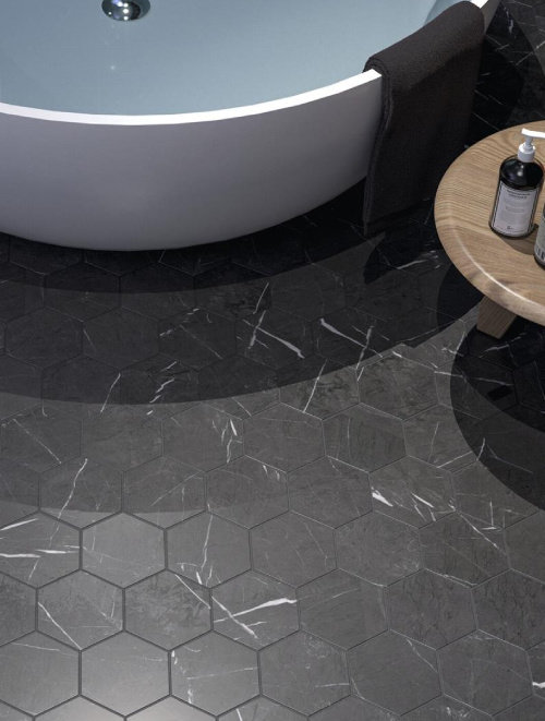 Hexagon Marquina Mat 15x17