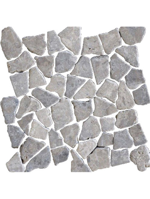 Light Grey Marmer Scherven Getrommeld Mixed Maten