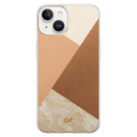 Casevibes iPhone 14 hoesje siliconen - Geo Modern Brown
