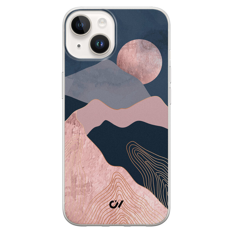 Casevibes iPhone 14 hoesje siliconen - Landscape Rosegold