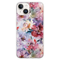 Casevibes iPhone 14 hoesje siliconen - Bloemen Acryl