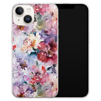 Casevibes iPhone 14 hoesje siliconen - Bloemen Acryl