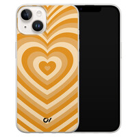 Casevibes iPhone 14 hoesje siliconen - Retro Hart Geel