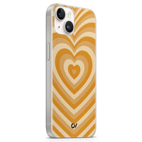 Casevibes iPhone 14 hoesje siliconen - Retro Hart Geel