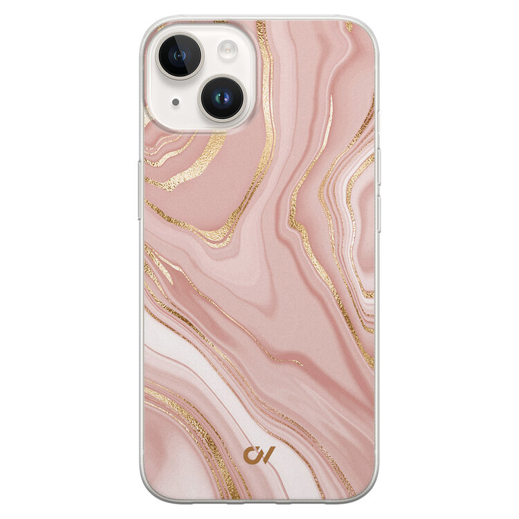 Casevibes iPhone 14 hoesje siliconen - Rose Marble