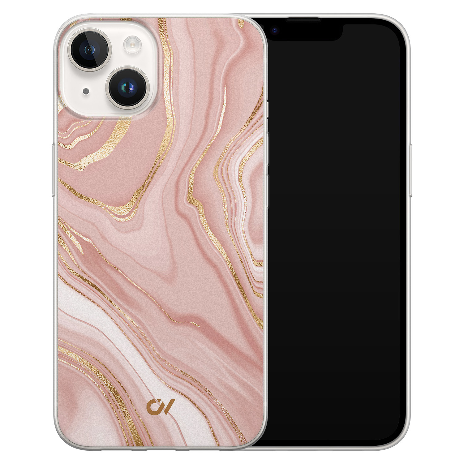 Casevibes iPhone 14 hoesje siliconen - Rose Marble