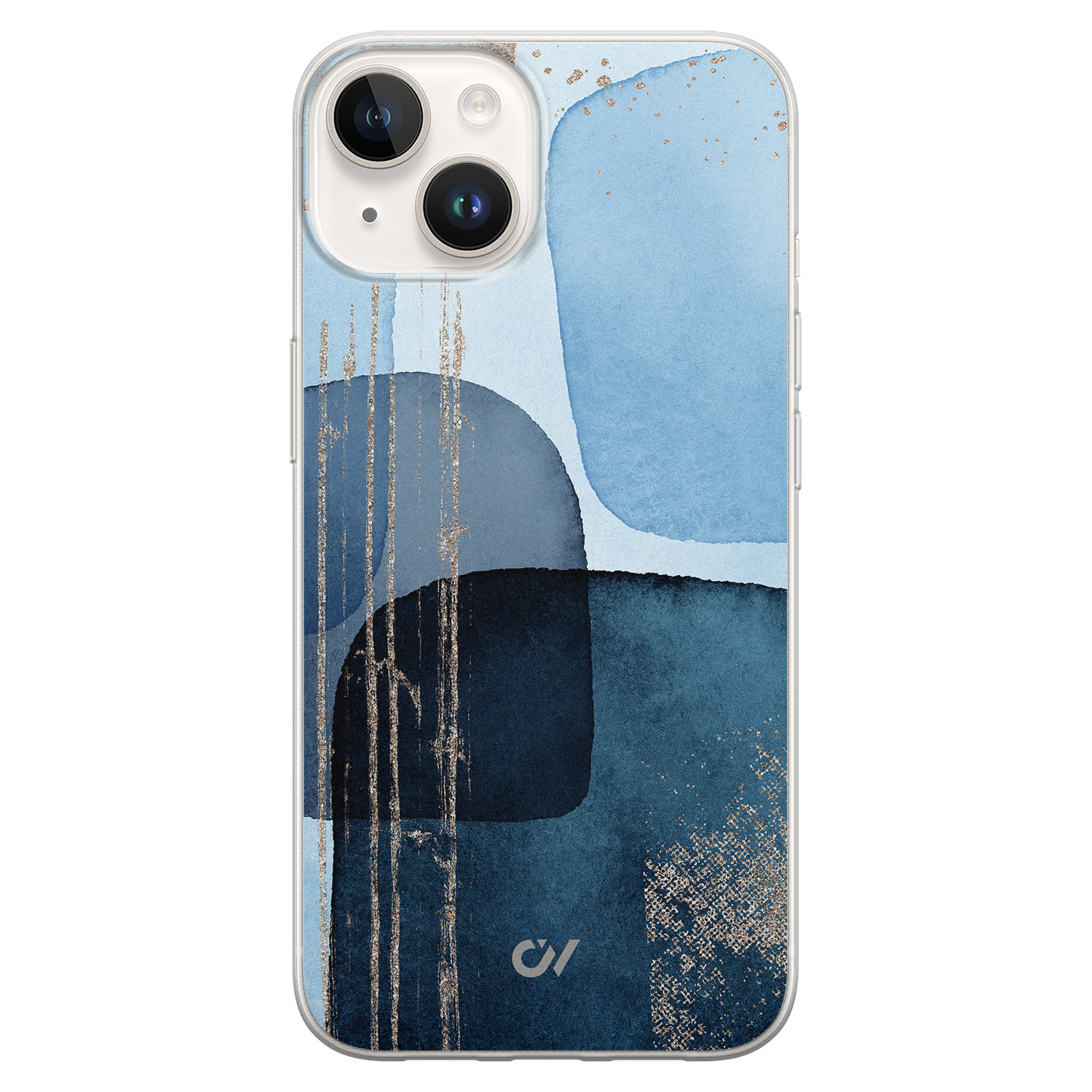 Casevibes iPhone 14 hoesje siliconen - Blue Abstract Shapes