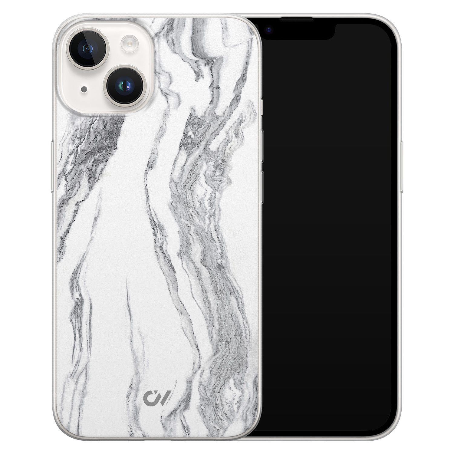 Casevibes iPhone 14 hoesje siliconen - Marble Ivory