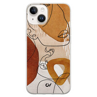 Casevibes iPhone 14 hoesje siliconen - Abstract Shape Faces