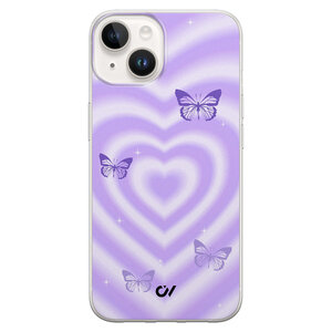 Casevibes iPhone 14 hoesje siliconen - Retro Hart Vlinder