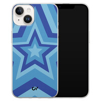 Casevibes iPhone 14 hoesje siliconen - Retro Ster Blauw
