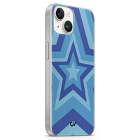 Casevibes iPhone 14 hoesje siliconen - Retro Ster Blauw