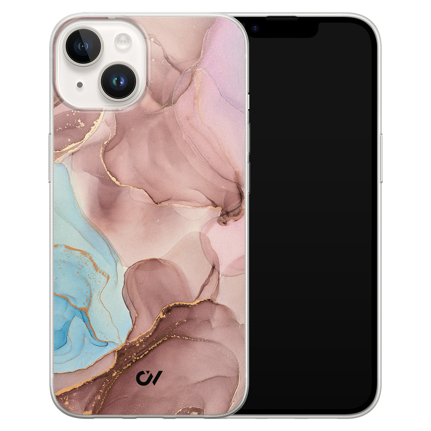 Casevibes iPhone 14 hoesje siliconen - Marble Clouds