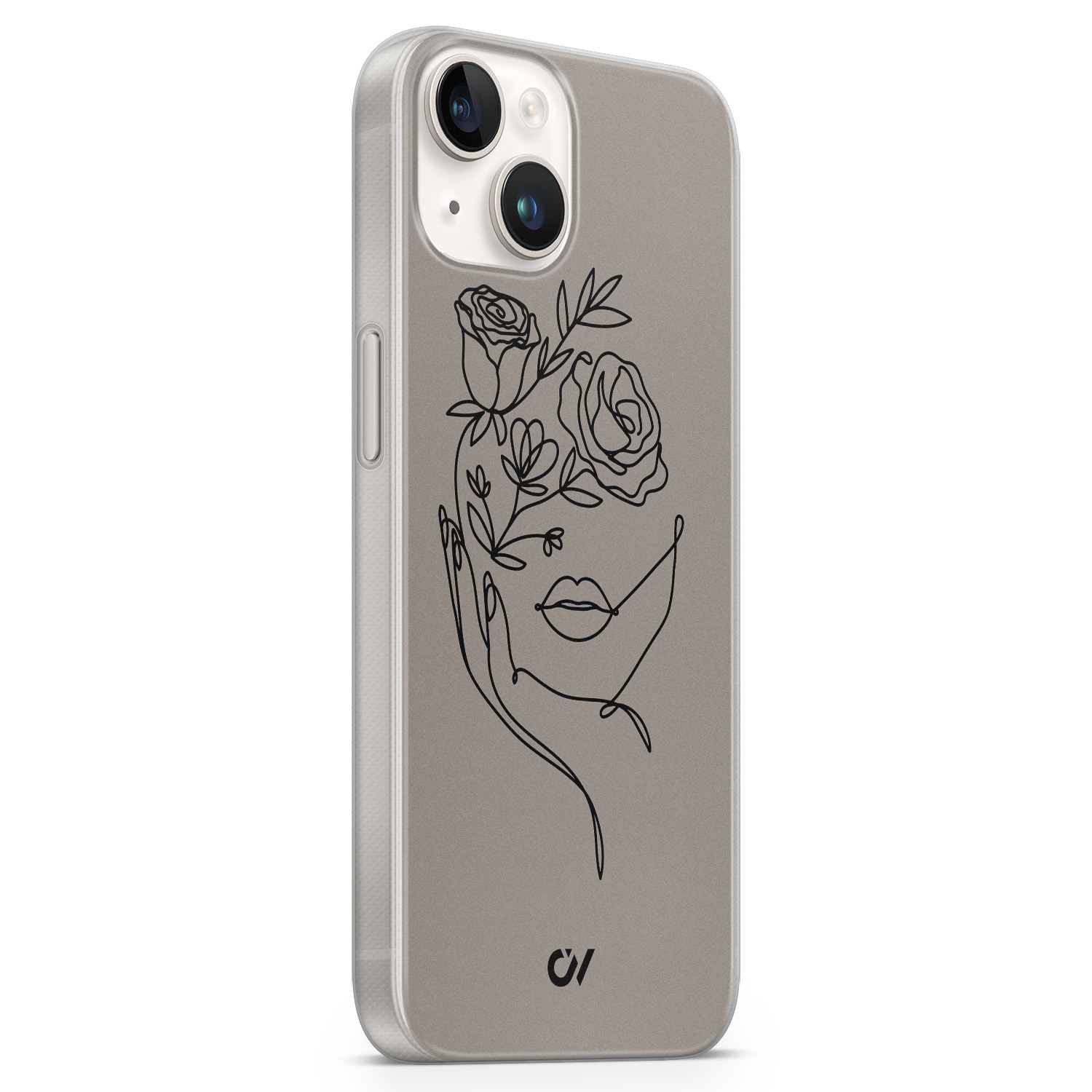 Casevibes iPhone 14 hoesje siliconen - Oneline Face Flower