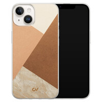Casevibes iPhone 14 hoesje siliconen - Geo Modern Brown