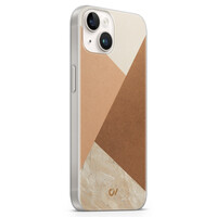 Casevibes iPhone 14 hoesje siliconen - Geo Modern Brown