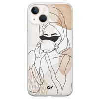Casevibes iPhone 13 hoesje siliconen - Line Art Girl